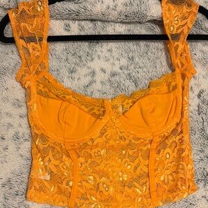 SOLD Princess Polly Orange Embellished Bustier Bodysuit
